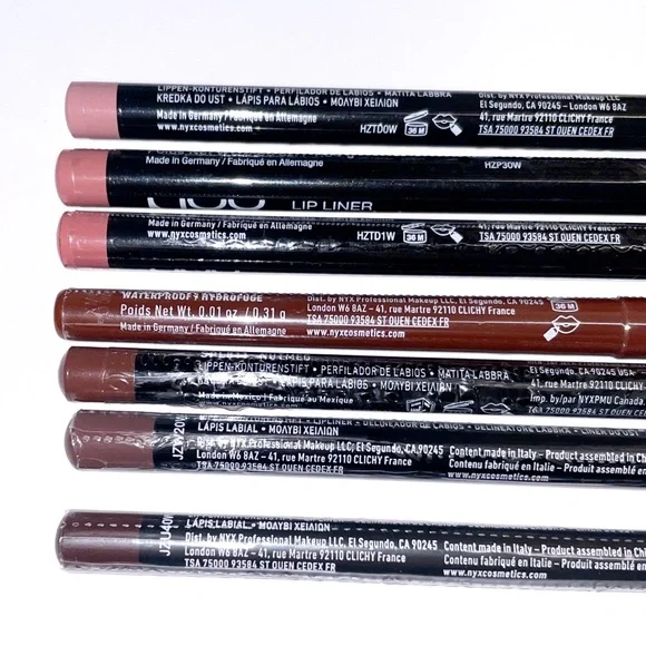 NYX GERMANY Made Lip Liner Pencils OG Bundle of 7 Nude / Neutral / Brown - Picture 3 of 7